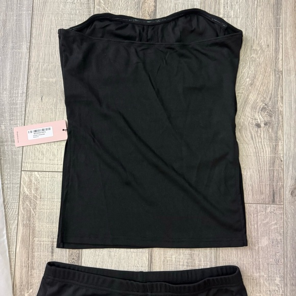 Micas 2 piece set matching top and bottom bustier corset style top ribbed cute - Picture 6 of 10